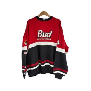 Chase Authentics Dale Earnhardt Budweiser NASCAR Sweatshirt Red Black Mens XXL